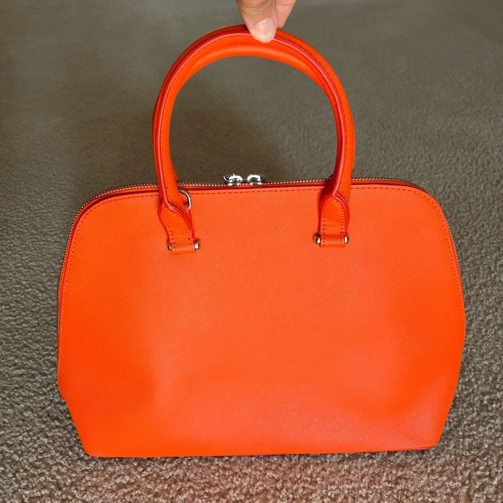 Zara Orange Monochrome City Satchel Bag